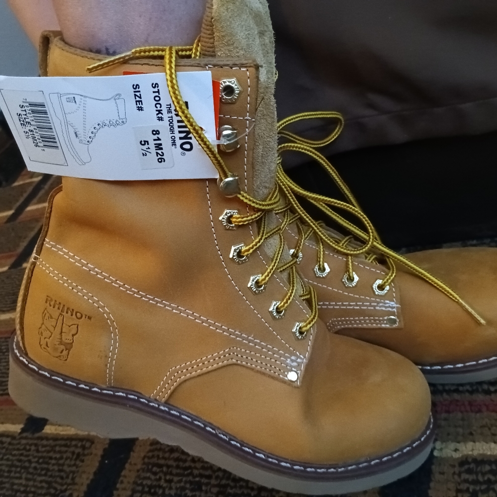 Size 5 1/2 Gold 8" Rhino Boots